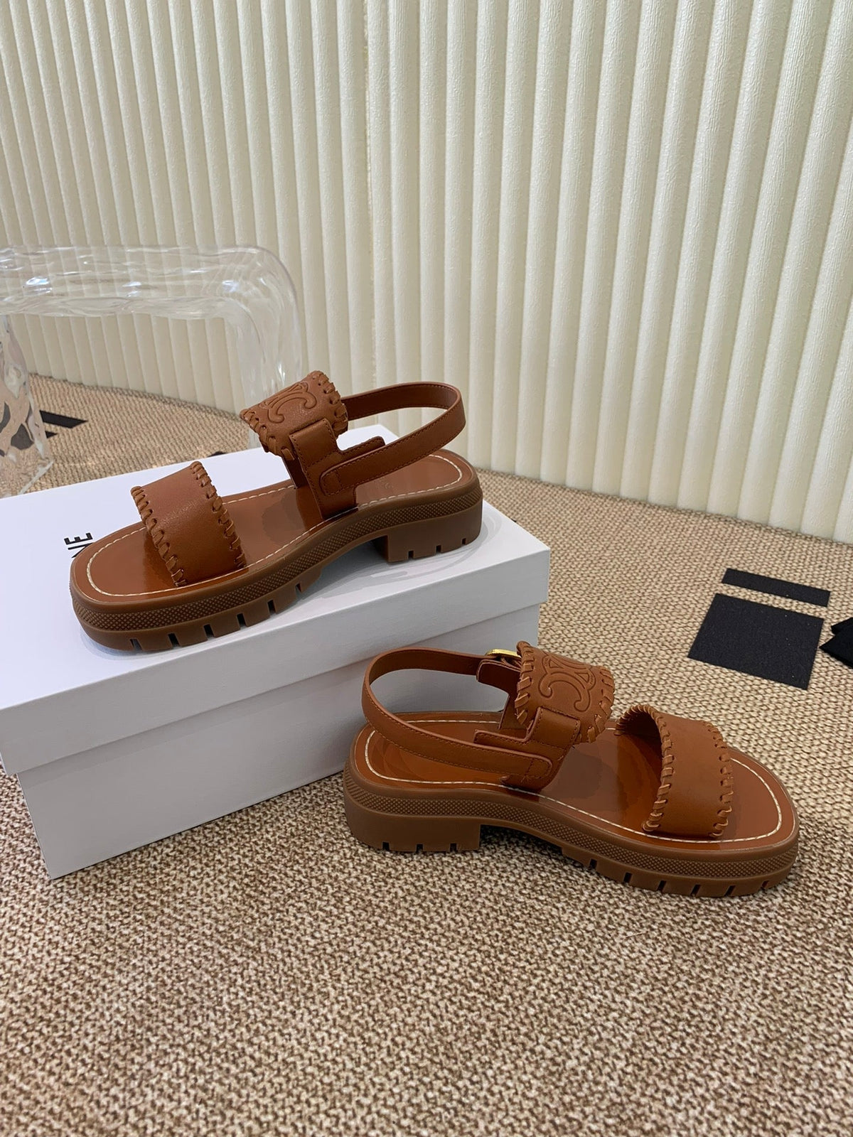 ROMAN SANDAL IN BRONZE BROWN CALFSKIN