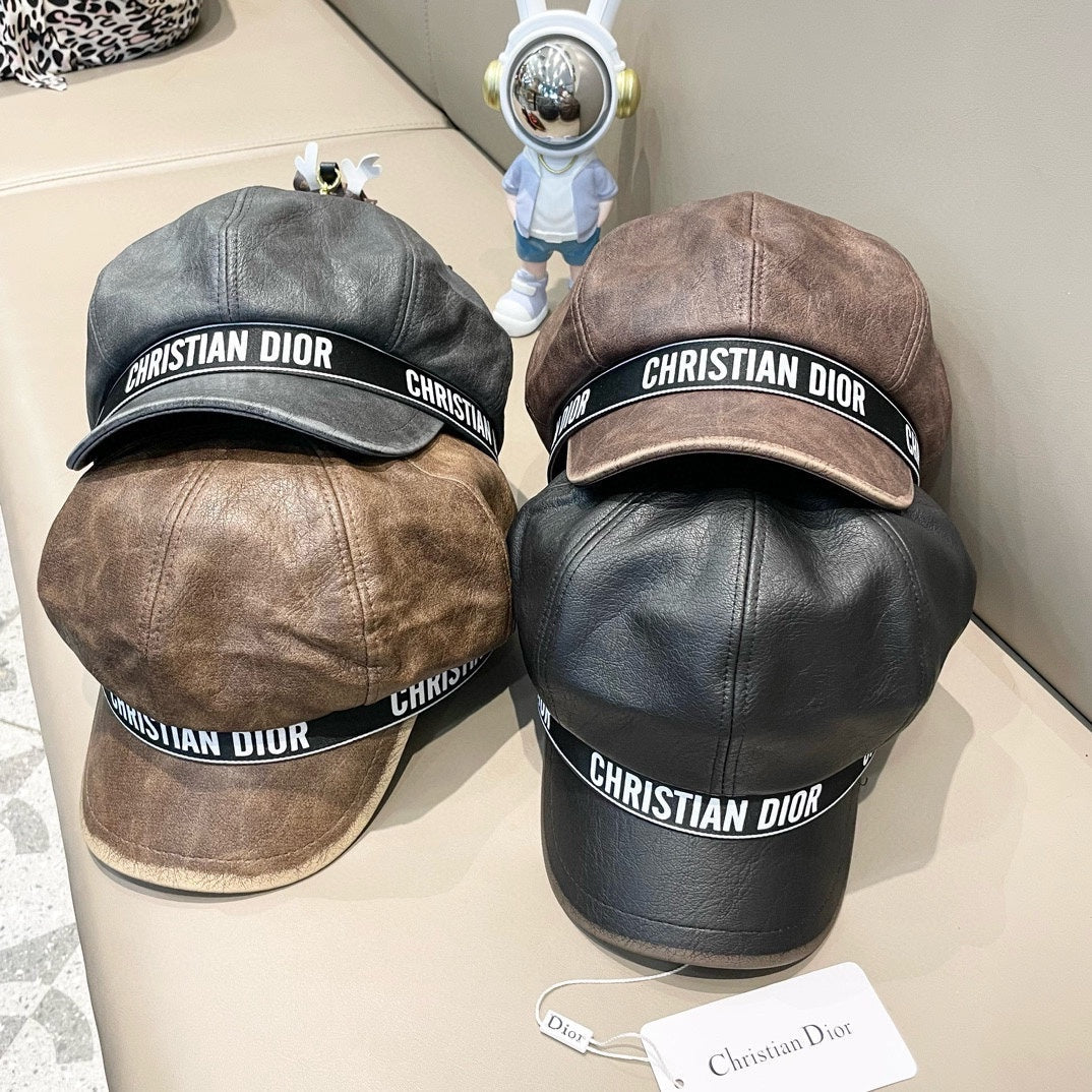 BAKER BOY HAT IN BROWN LEATHER 436762