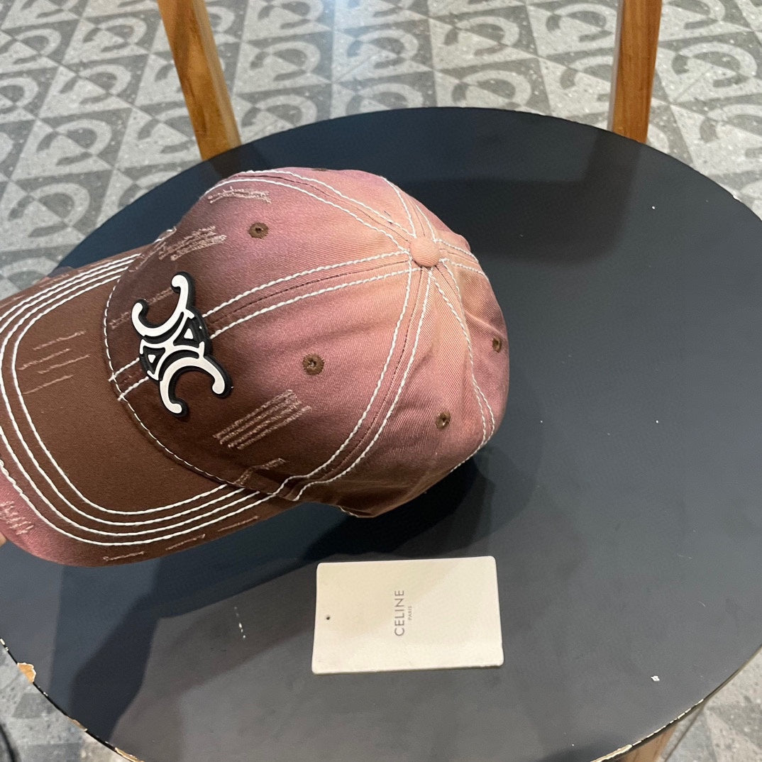 BASEBALL CAP MODEL 650511 IN BROWN TO PINK OMBRE COTTON