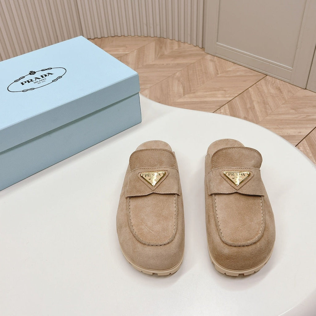 PRA SABOTS MULES LIGHT BROWN SUEDE