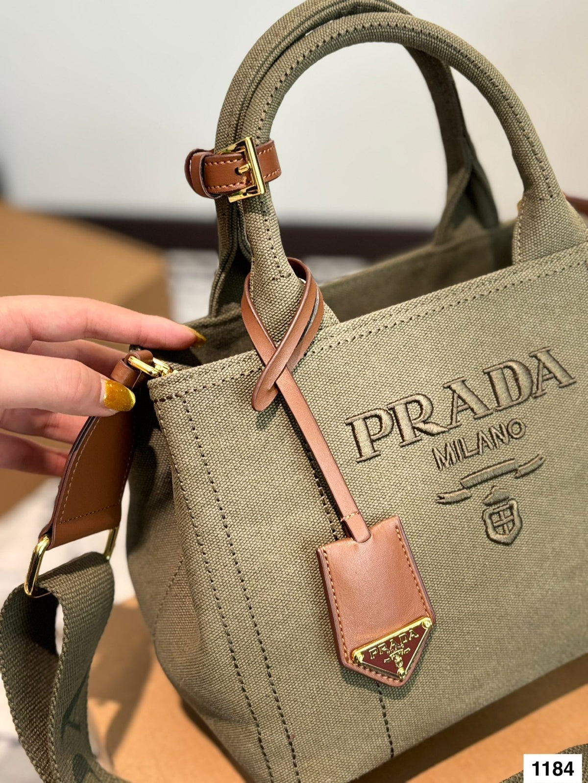 CANAPA TOTE BAG 26 IN OLIVE GREEN DENIM