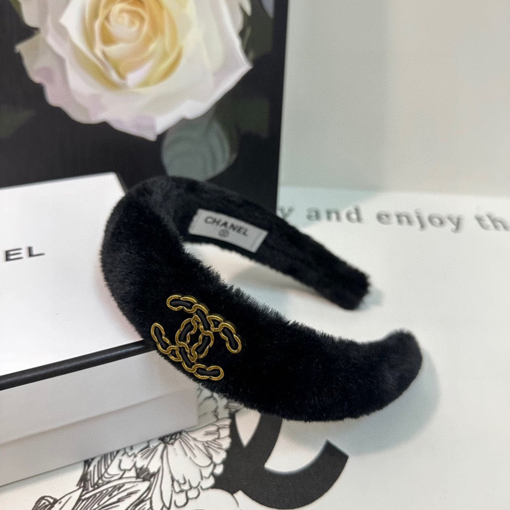 BLACK SHEARLING HEADBAND 151385