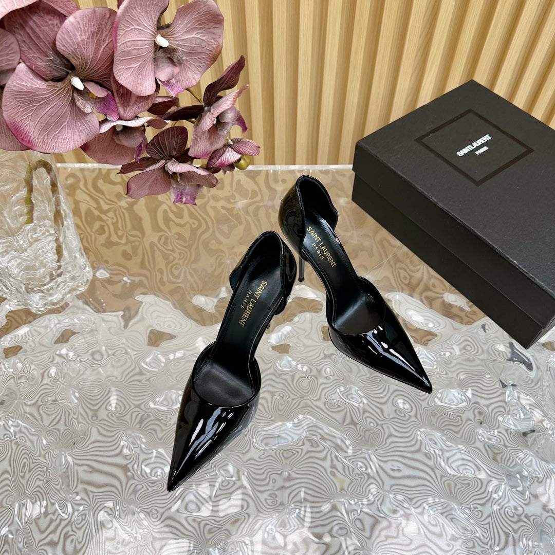 SL STILETTO PUMP BLACK POLISHED CALFSKIN