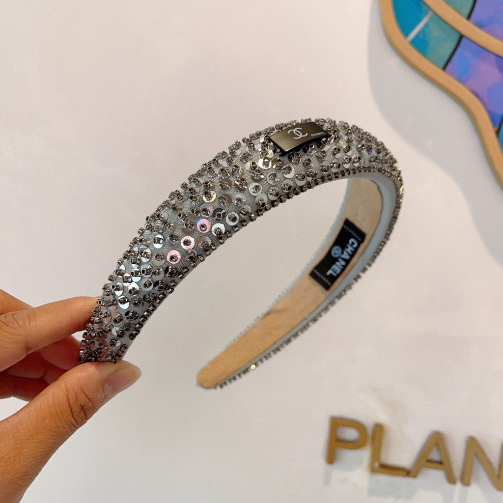 SILVER FABRIC WITH SEQUINS HAIRBAND 412428