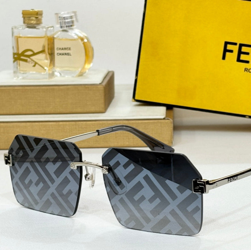 SKY RECTANGULAR FRAME SUNGLASSES FE40043U IN METAL