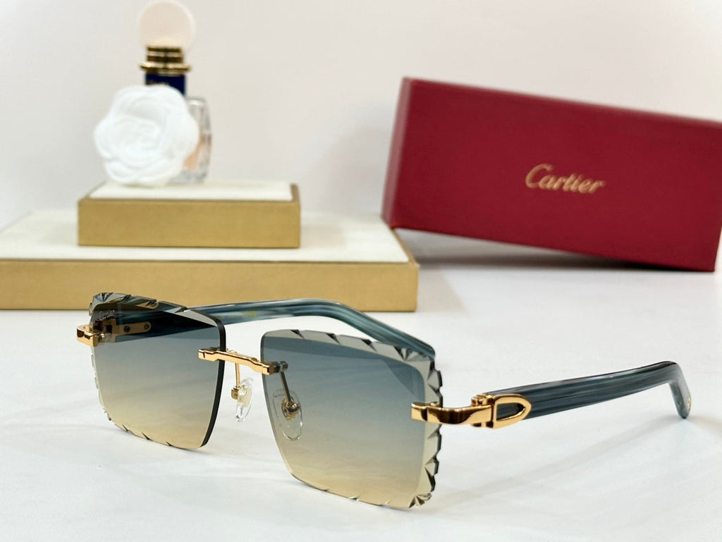 C DE RIMLESS RECTANGULAR FRAME SUNGLASSES 556093 IN METAL