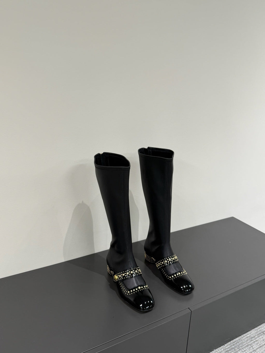 BELLE-D HEELED BOOT BLACK PATENT CALFSKIN