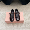 BOW MARY JANE FLAT IN ESPRESSO NAPLAK LAMBSKIN