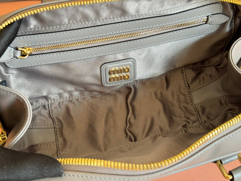 ARCADIE BAG 27 IN DARK GREY SHINY CALFSKIN