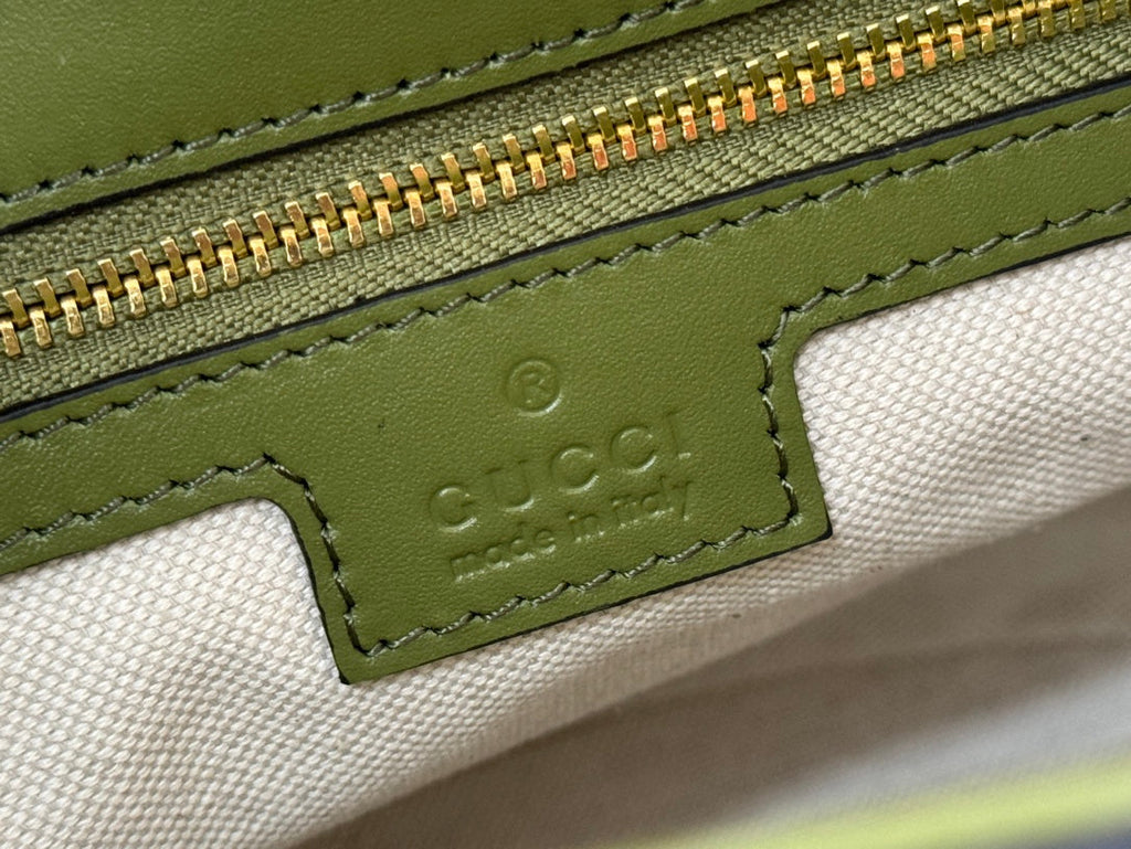 73 SMALL BUCKET BAG 20 IN GREEN SOFT SUEDE AND CALFSKIN