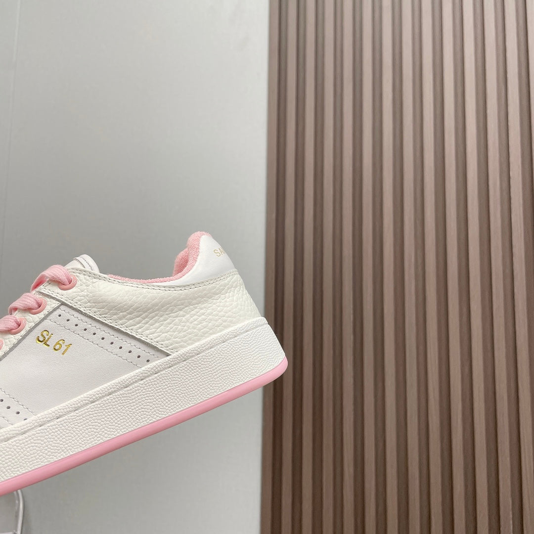 SL/61 SNEAKERS IN WHITE MIX LIGHT PINK CALFSKIN