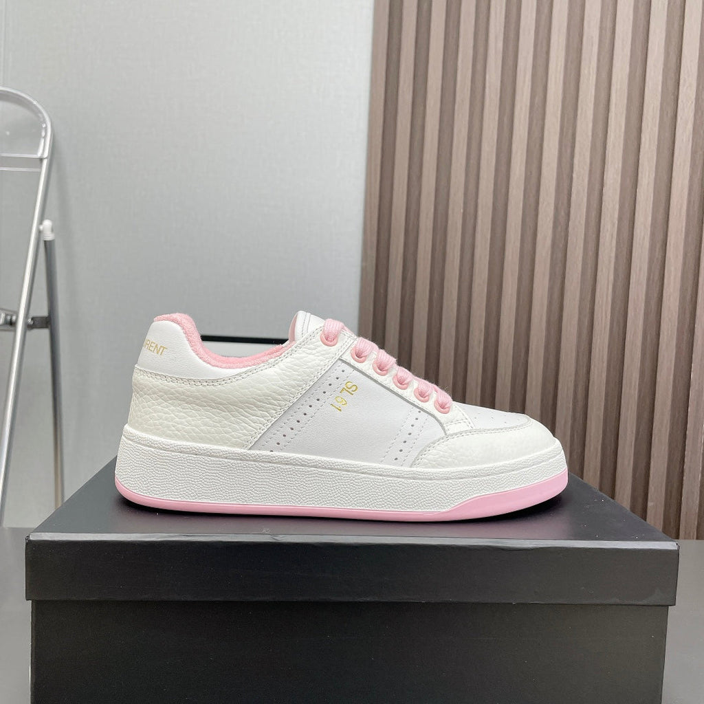 SL/61 SNEAKERS IN WHITE MIX LIGHT PINK CALFSKIN