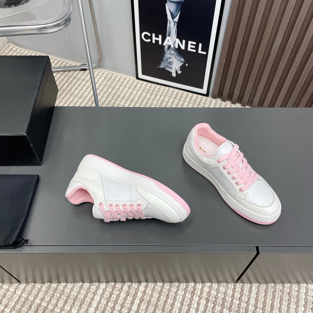 SL/61 SNEAKERS IN WHITE MIX LIGHT PINK CALFSKIN