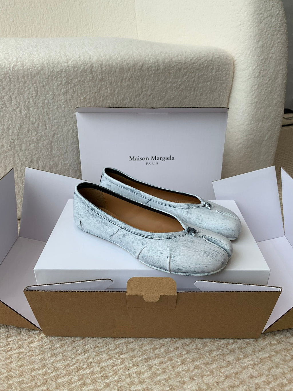 SL TABI BALLERINA FLAT PASTEL LAMBSKIN