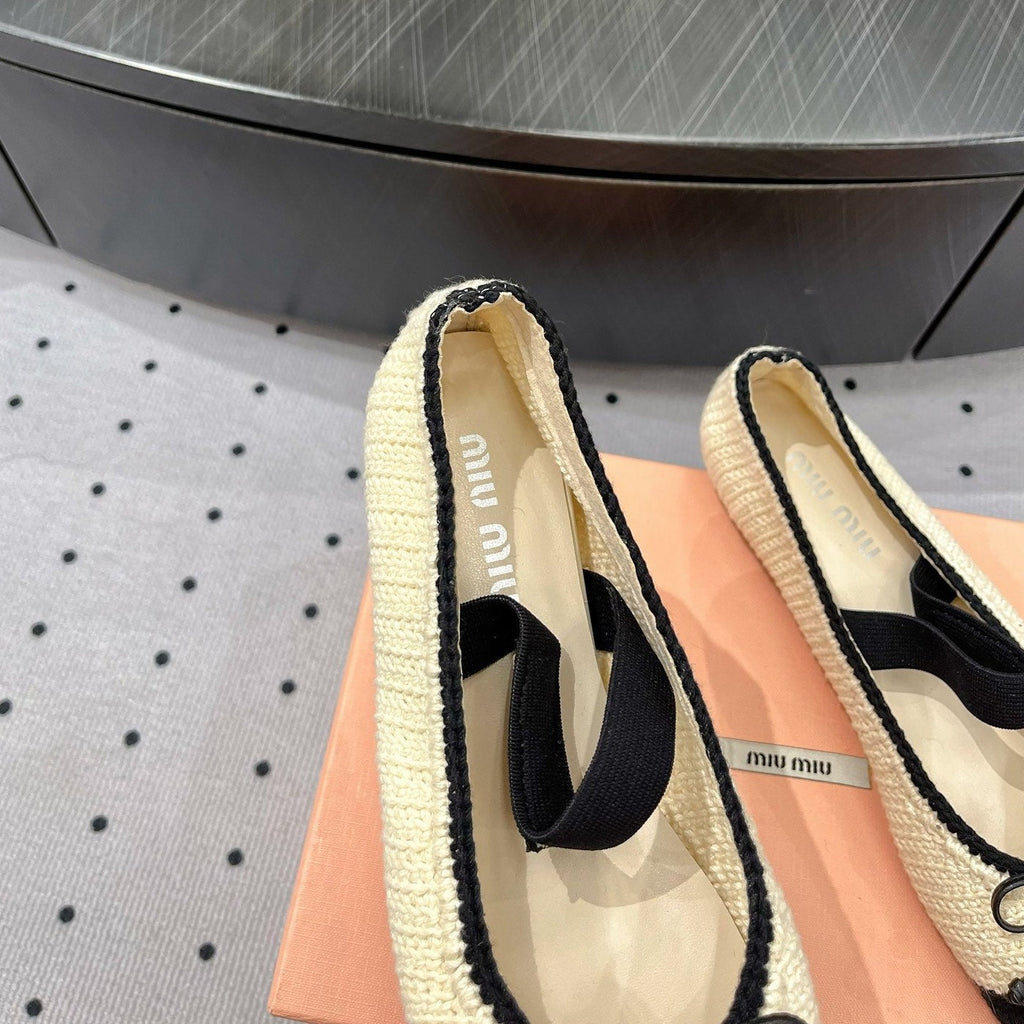 Ballet Flats Ivory Fabric