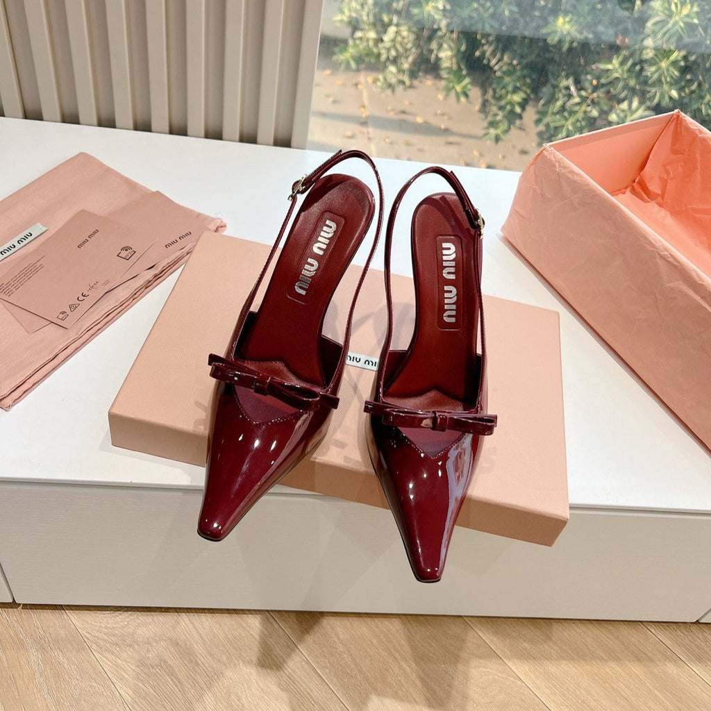 Slingback Ruby Imported Patent Leather