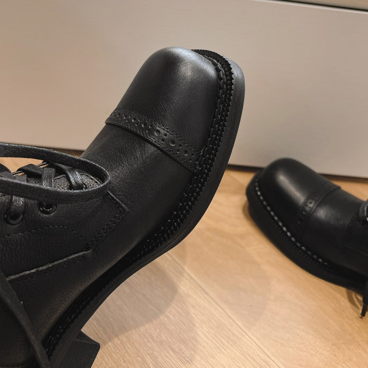 Army Boots Black Color Cowhide