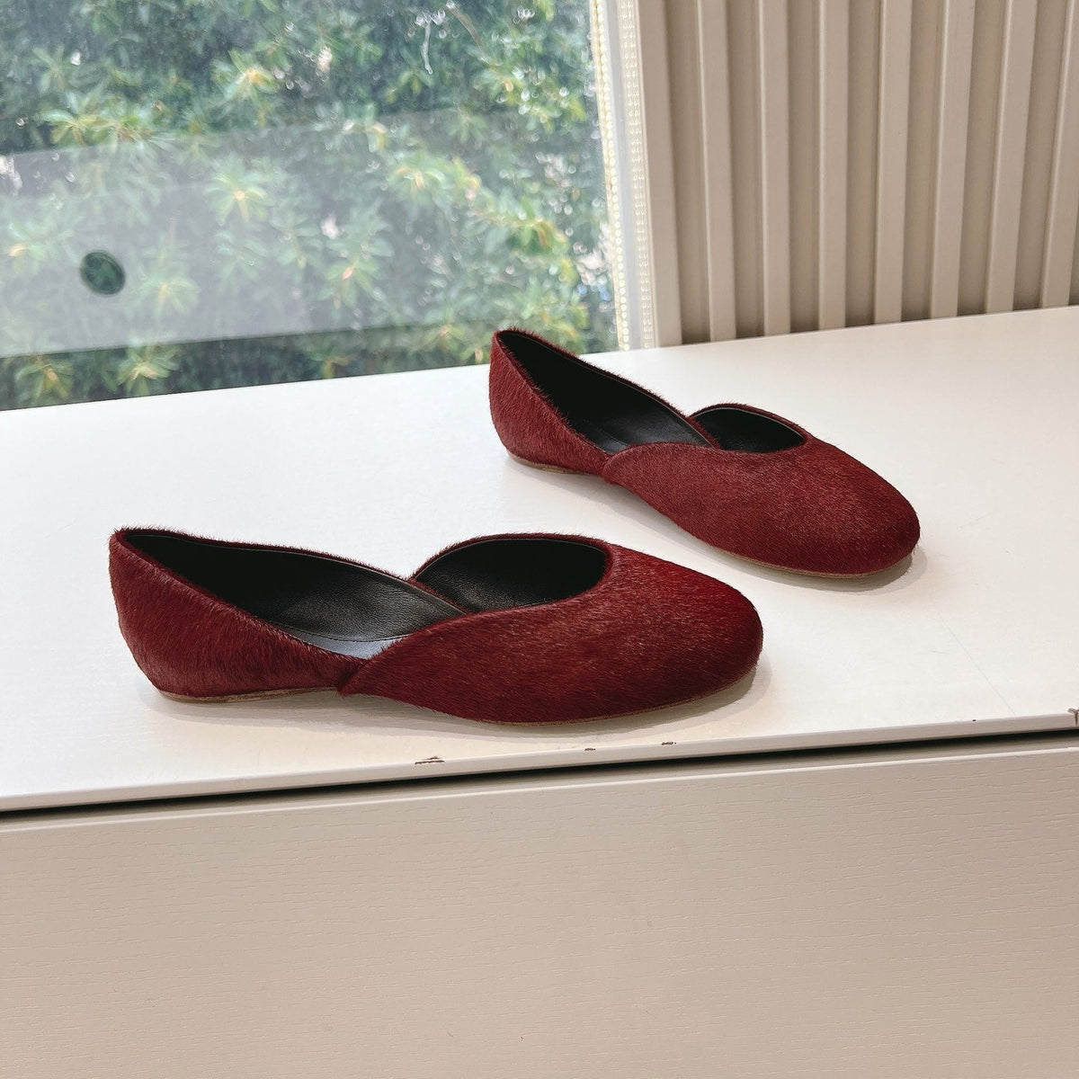 SL GEMMA BALLET FLAT GARNET FUR