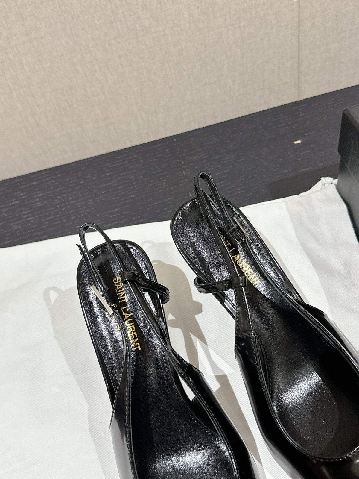 SL CHERISH SLINGBACK 75 BLACK CALFSKIN