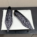 SL NOUR LEOPARD POINTED TOE BALLET BLACK CANVAS