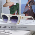 CAT EYE SUNGLASSES 632700 IN WHITE ACETATE EMBOSSED PEARL