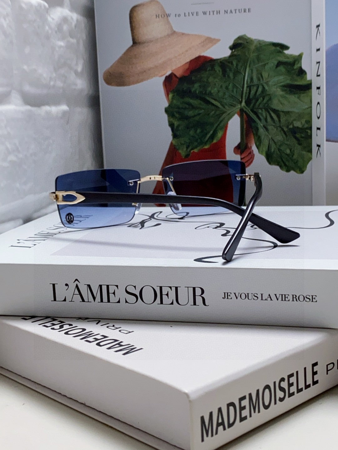 C DE RECTANGULAR FRAME SUNGLASSES 555890 IN METAL AND ACETATE