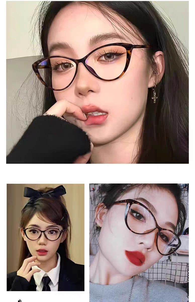CAT EYE SUNGLASSES CH3393 IN HAVANA ACETATE CLEAR LENSES