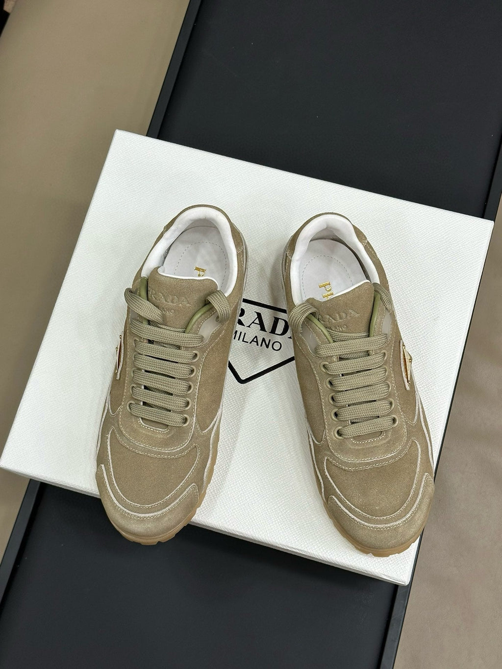PRA TRAIL FADED SUEDE SNEAKERS LIGHT BROWN