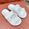 REFINED DAD SANDAL IN WHITE LAMBSKIN MULE