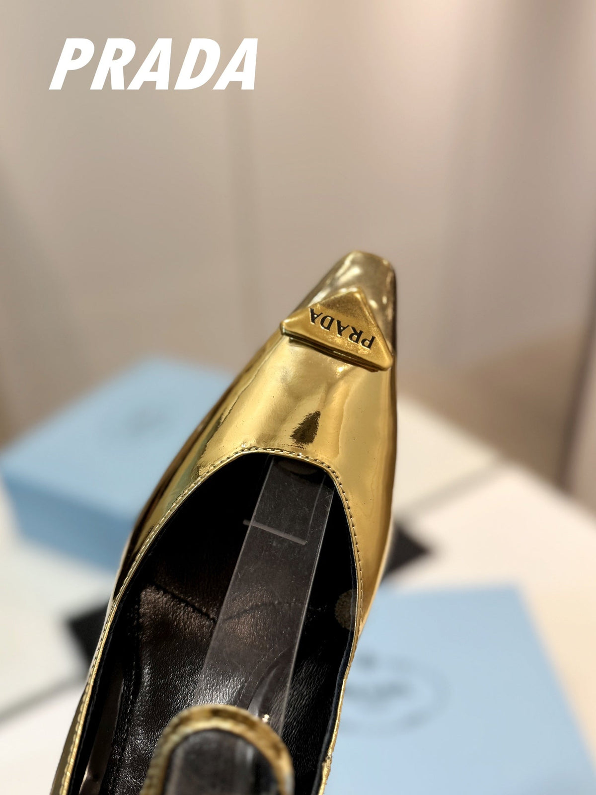 PRA BRUSHED PUMPS METALLIC GOLD LAMBSKIN