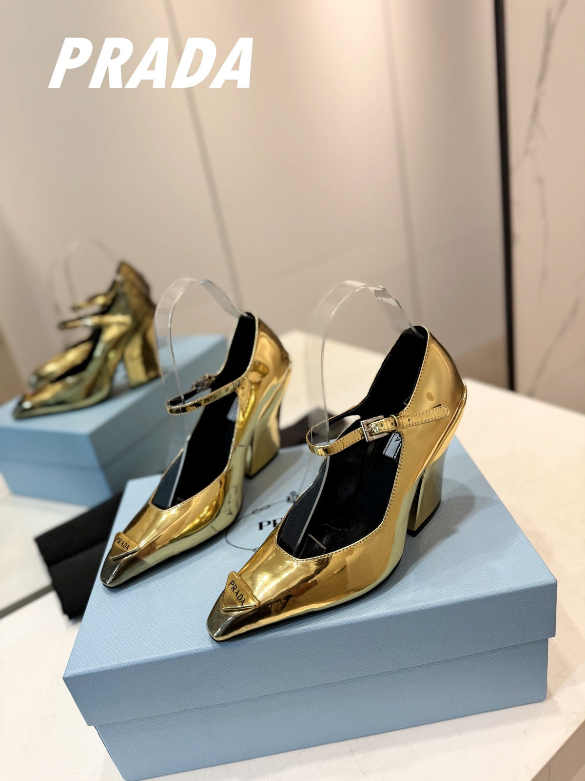 PRA BRUSHED PUMPS METALLIC GOLD LAMBSKIN