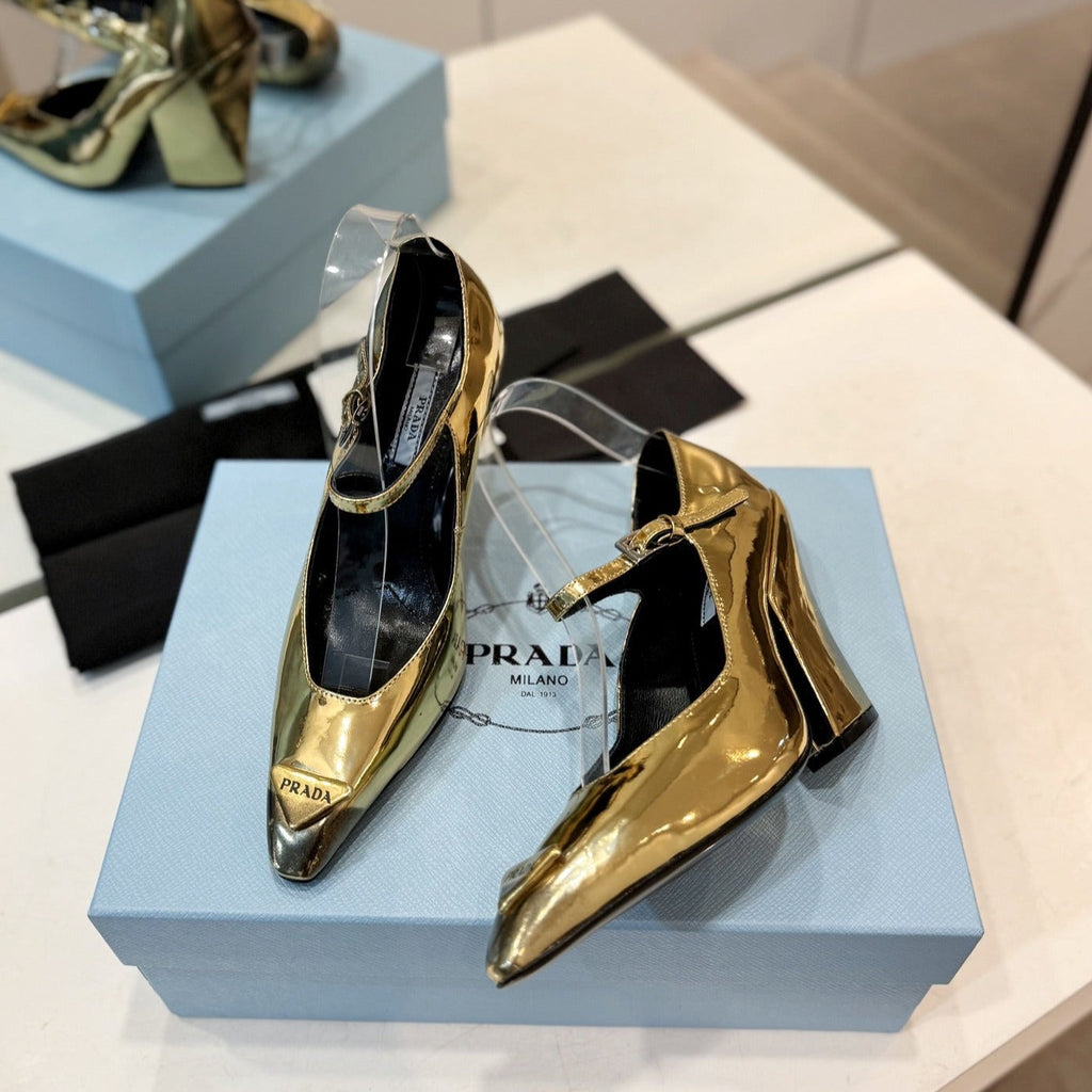 PRA BRUSHED PUMPS METALLIC GOLD LAMBSKIN