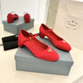 Pra Ballerina Pumps 40 Red Suede Fabric