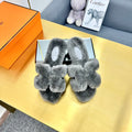 0RAN SHEARLING SANDALS SMOKE GRAY