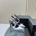 SL CROSS-STRAP SLINGBACK LIGHT BLUE SATIN