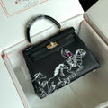 BIRKIN 25 BAG IN BLACK CALFSKIN WITH WHITE STICKER