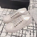 BISCUIT SNEAKERS IN PALE GRAY CALFSKIN
