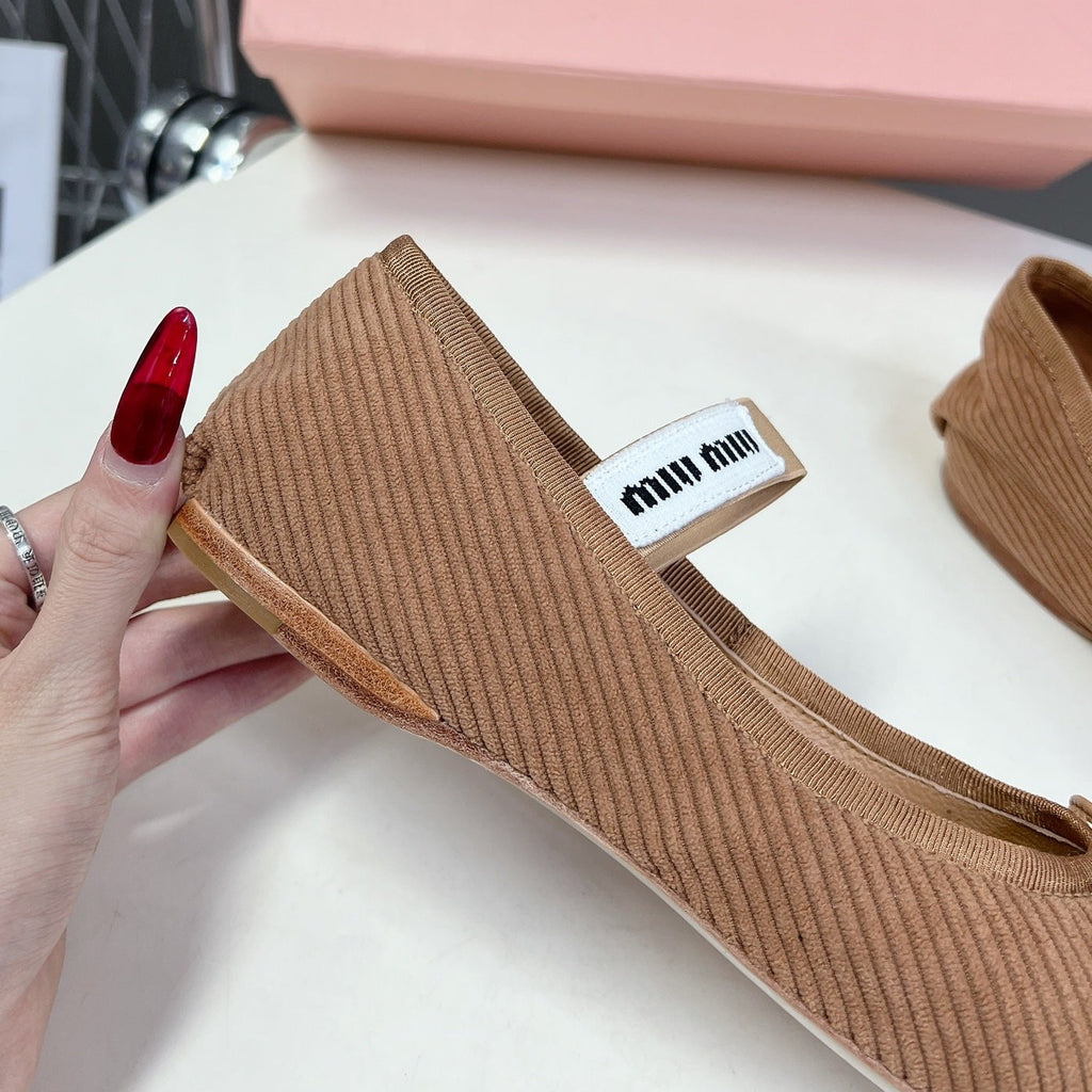 BALLET FLAT SHOES PEANUT COLOR SHEEPSKIN