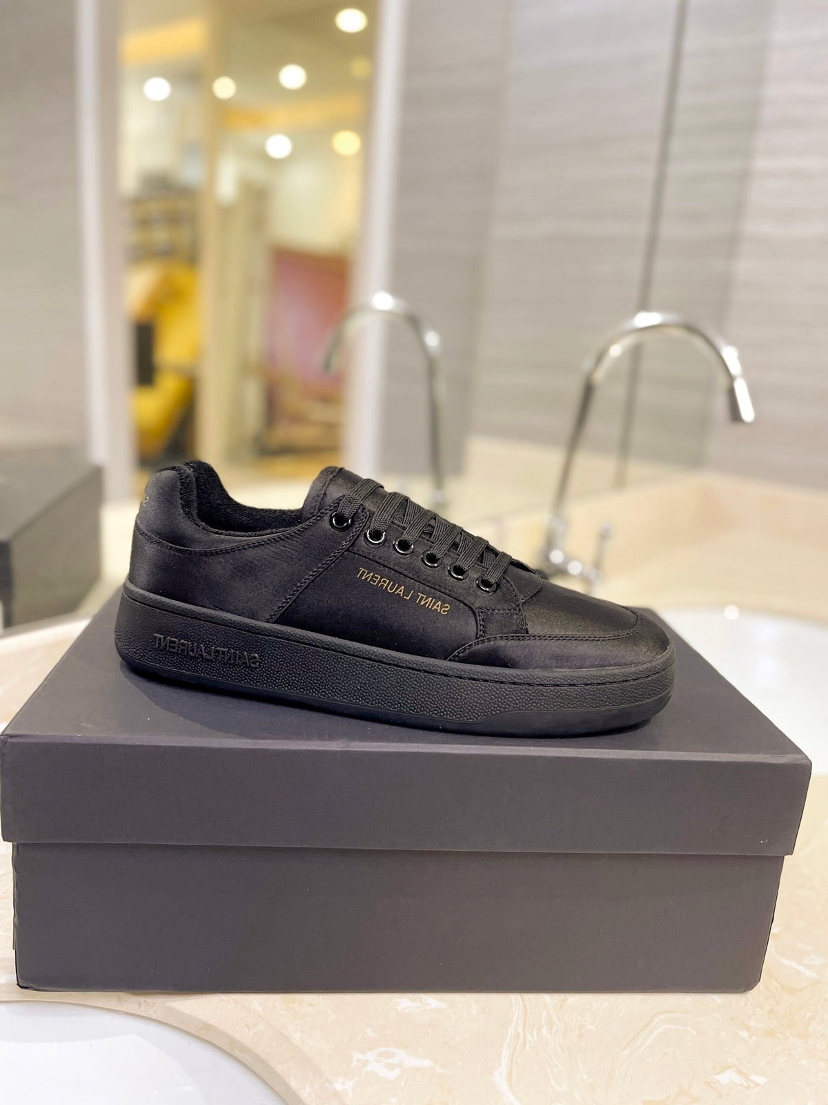 SL SL/61 SNEAKERS BLACK SATIN