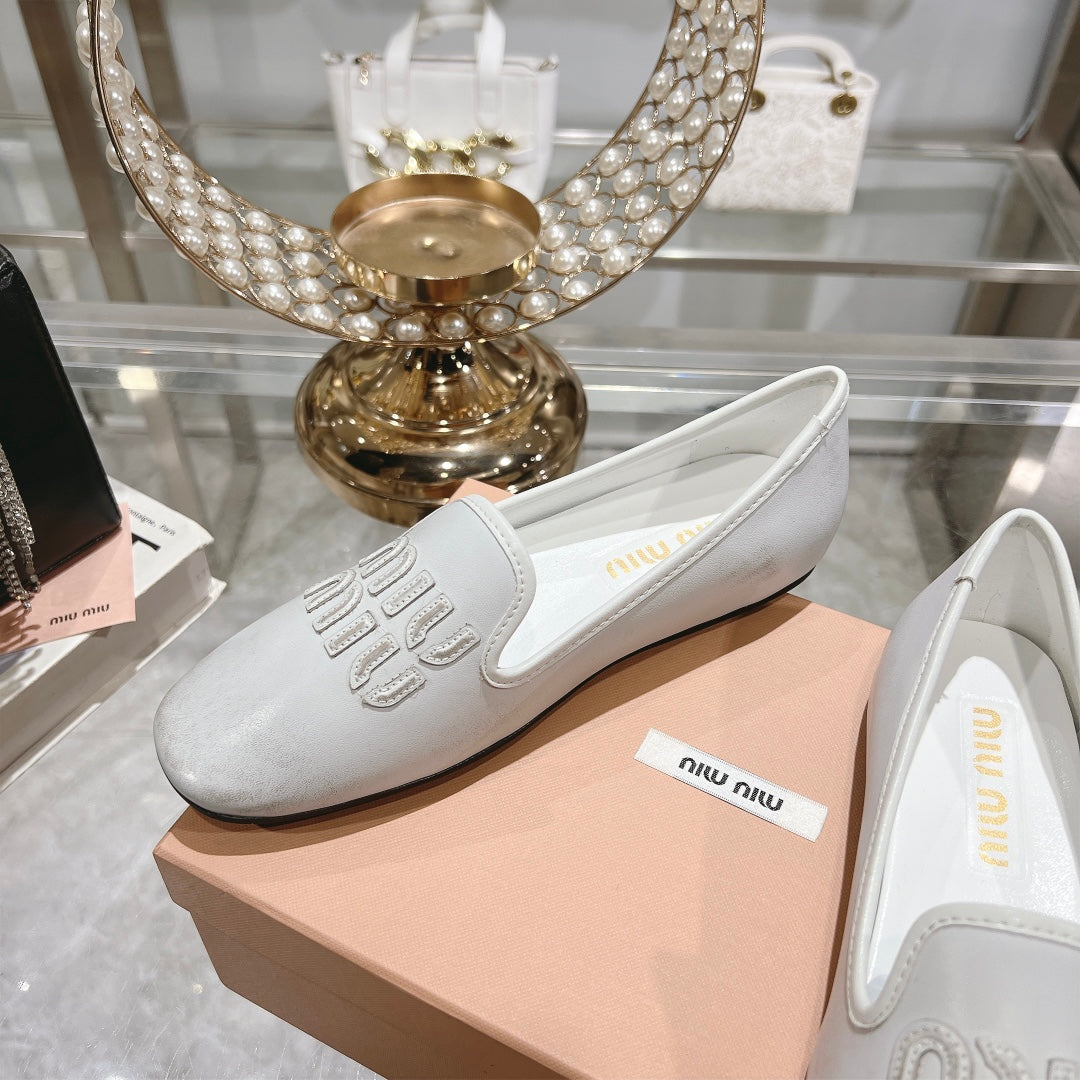 SLIP-ON SHOES WHITE COWHIDE