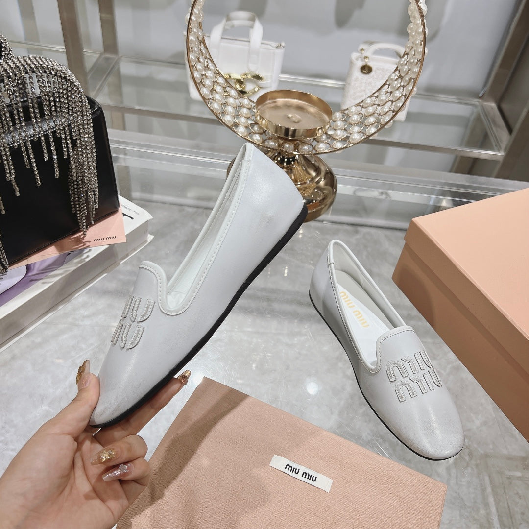 SLIP-ON SHOES WHITE COWHIDE