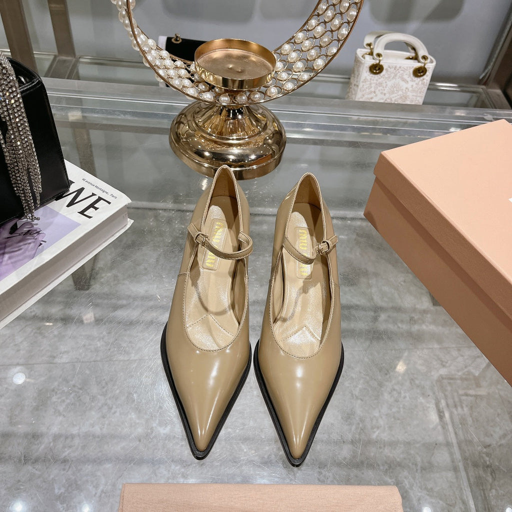 Slingback Shoes Beige Cream Color Beads