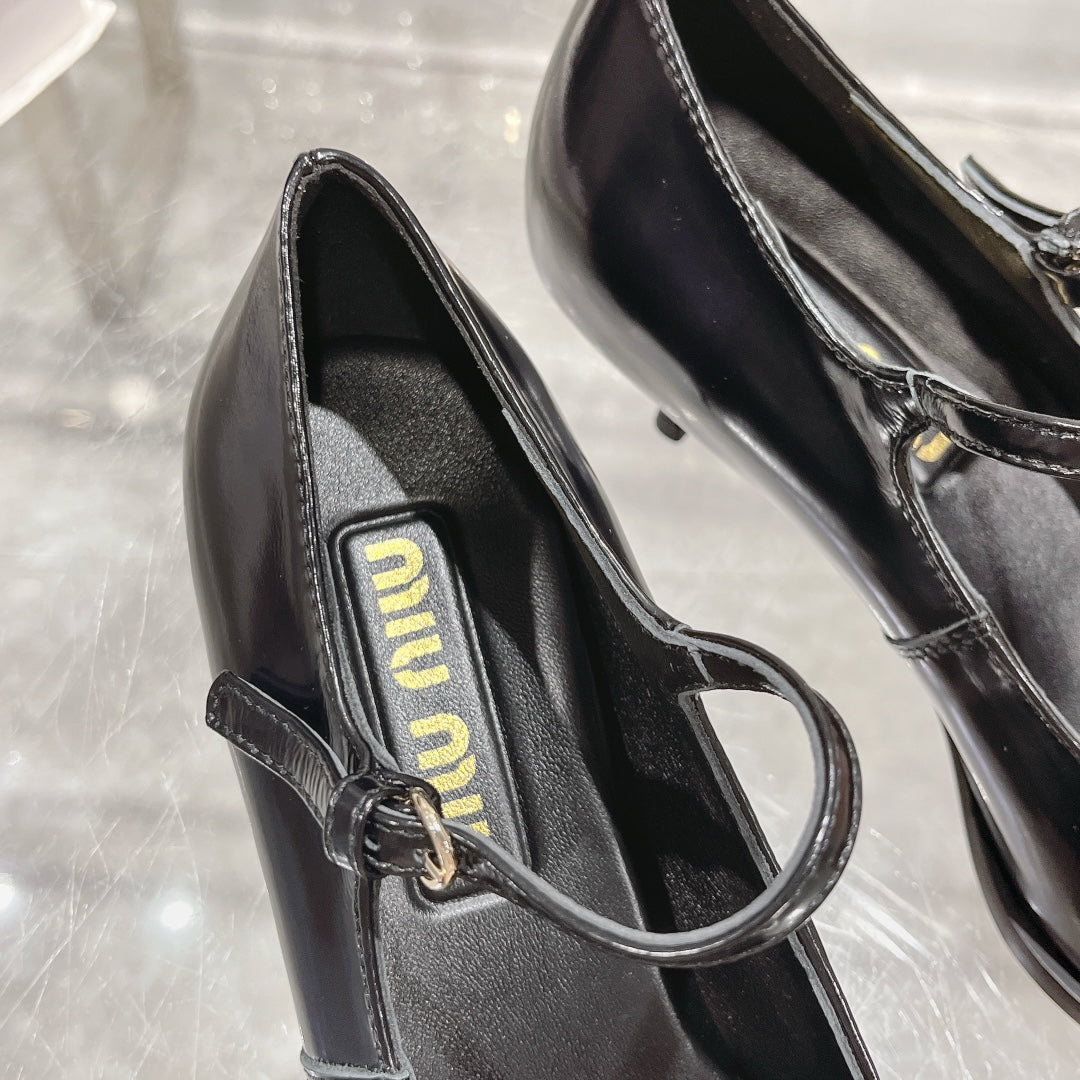 Slingback Shoes Black Beads