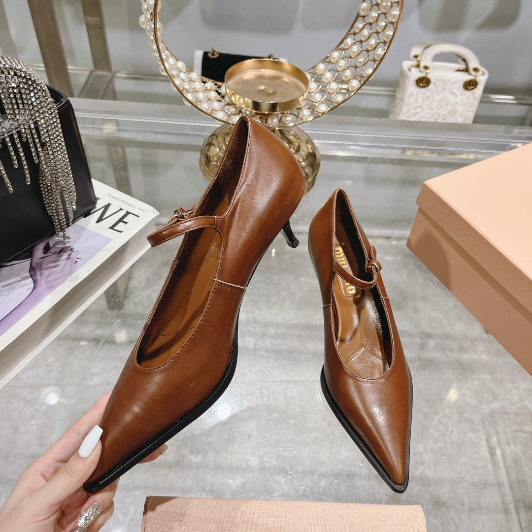 Slingback Shoes Chestnut Beads