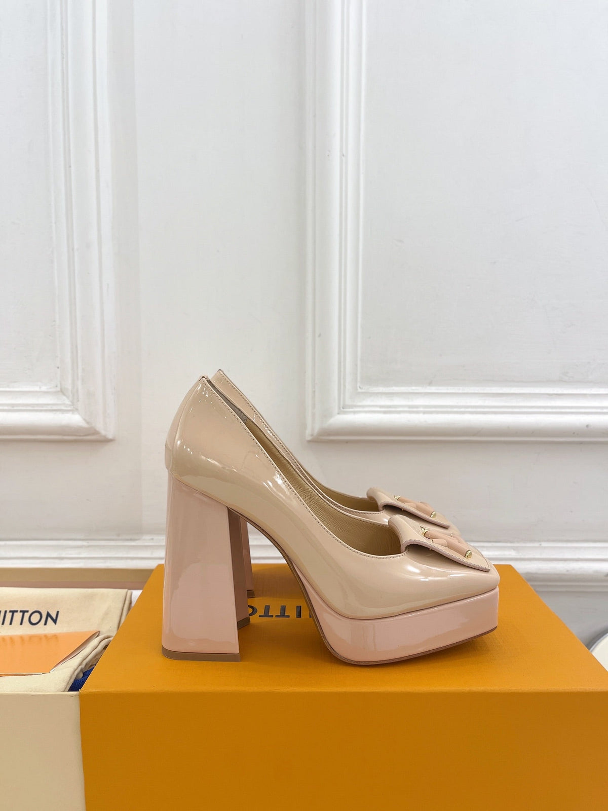 SHAKE MARY JANE HIGH HEEL 12 CM IN BISQUE BEIGE CALFSKIN