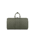 KEEPALL 50 BANDOULIERE KHAKI EMPREINTE LEATHER